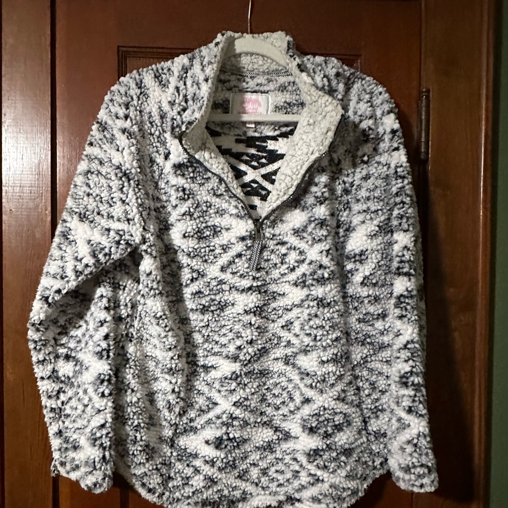 Cozy Sherpa tribal pullover
